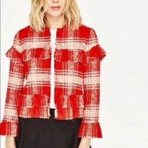 Zara plaid tweed blazer